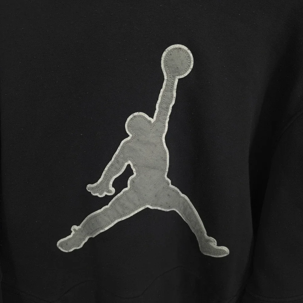 Jordan Hoodie Mens Large Black Jumpman Graphic Fleece Pullover Hooded Sweatshirt